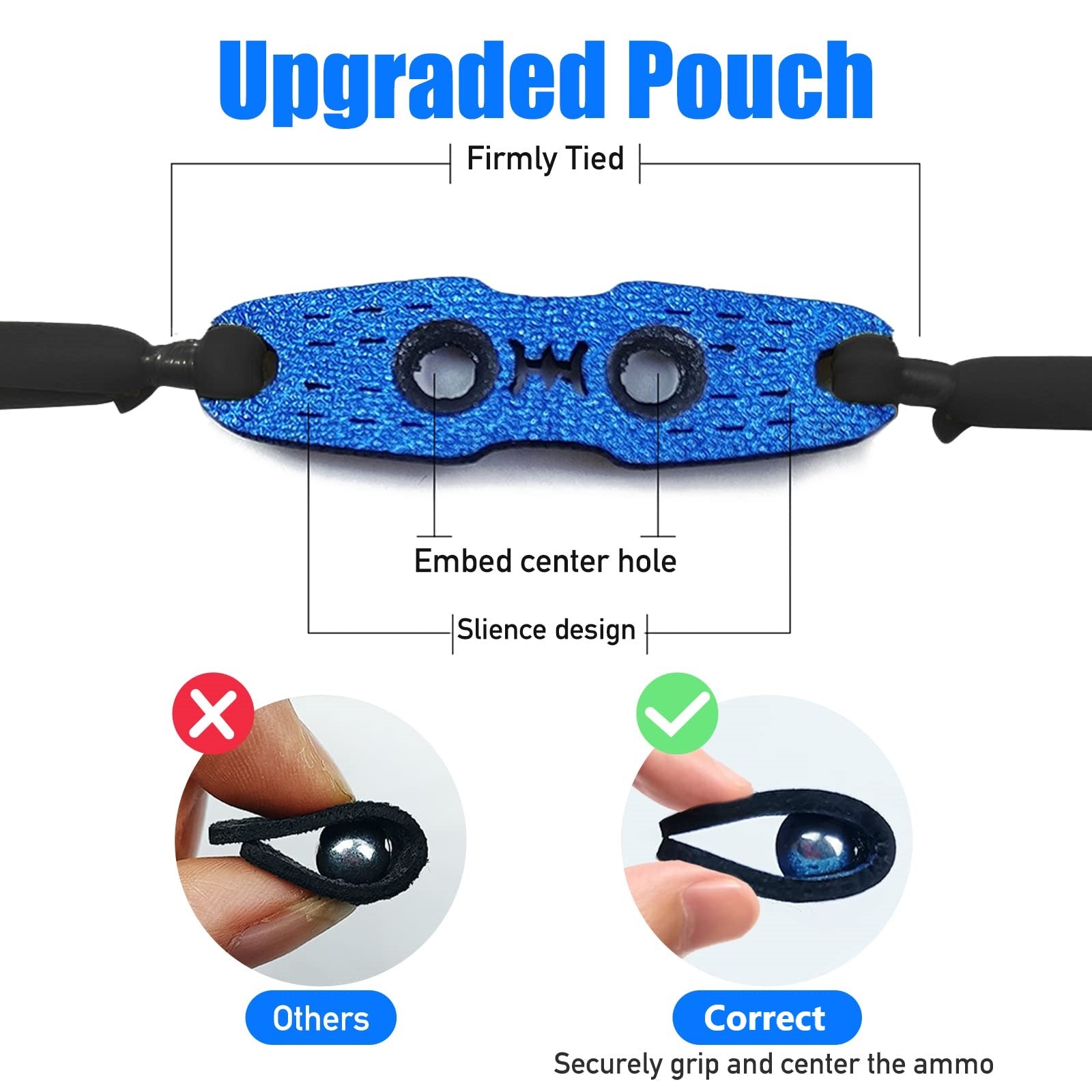 Royal Blue 0.75mm 0.80mm Thickness Black Demon Powerful Rubber Band Slingshot Shooting Catapult Accessories INDIAN SLINGSHOT