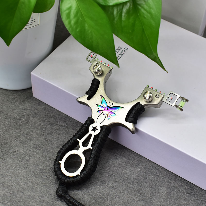 Dim Gray Flying Star Butterfly Stainless Steel Slingshot MARKSMAN