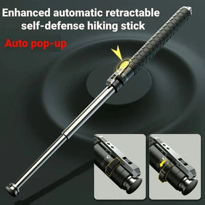 Dark Slate Gray Baton | Safe Hiking Heavy Metal Stick Rod | Automatic Retractable Hiking Stick - Enhanced Self-Defense Rod MARKSMAN