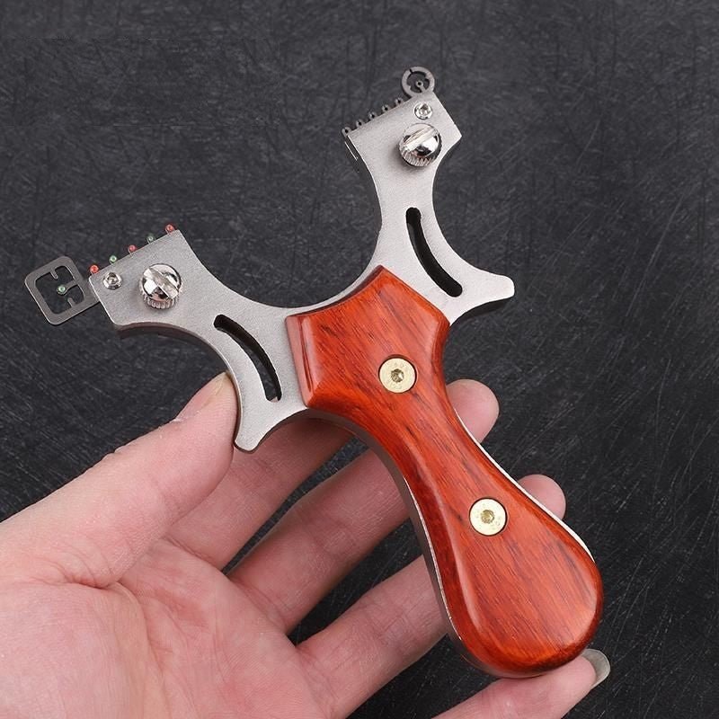 Best Solid Wood Flat Leather Slingshot High Precision Outdoor Competition Stainless Steel Slingshot Shooting Target Shooting Powerful - INDIAN SLINGSHOT