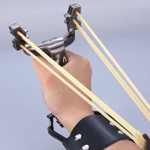 Gray Big Power New Slingshot Outdoor Hunting Using a Foldable Slingshot With a Wrist Rest With Rubber Band Sling Shot Catapult