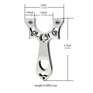 Light Gray Wire Cutting Eagle Head Stainless Steel Slingshot Outdoor Shooting Hunting Slingshot with Flat Rubber Band