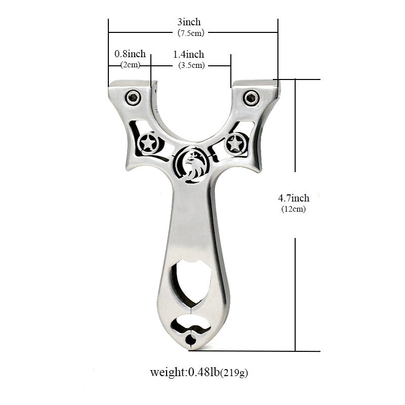 Light Gray Wire Cutting Eagle Head Stainless Steel Slingshot Outdoor Shooting Hunting Slingshot with Flat Rubber Band