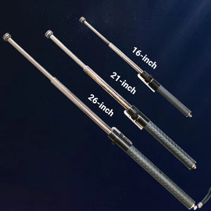 Black Baton | Safe Hiking Heavy Metal Stick Rod | Automatic Retractable Hiking Stick - Enhanced Self-Defense Rod MARKSMAN