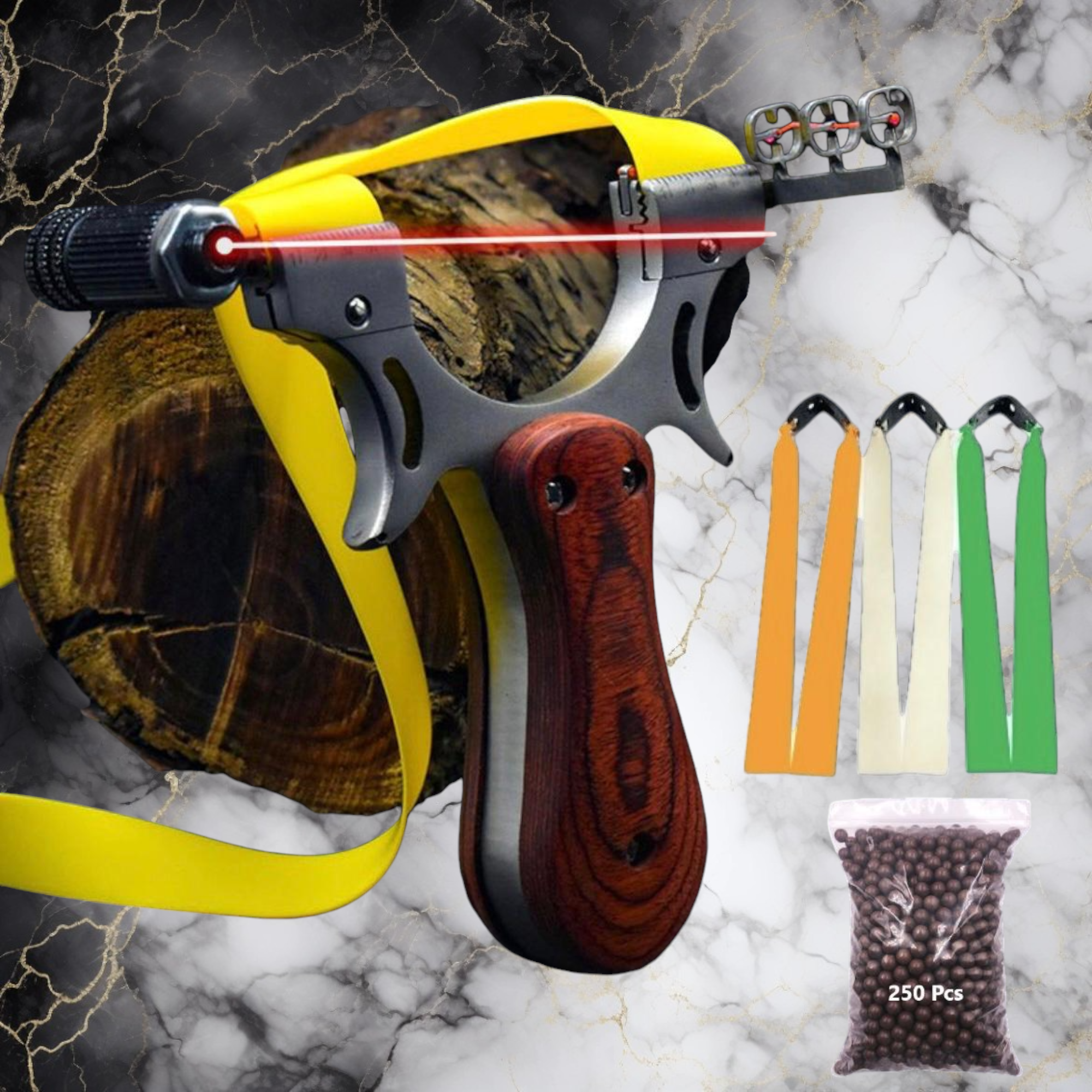 Wheat High Quality Infrared Laser Aiming Professional Slingshot Stainless Steel Wooden Catapult MARKSMAN